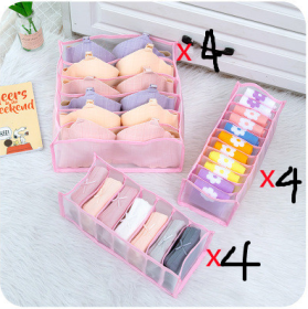 Underwear Storage Box Non-woven Fabric (Option: Pink-12PCS)